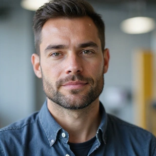 Portrait of Mr. David Chen, Herbanelle's Quality Assurance Manager, looking meticulous and reliable.